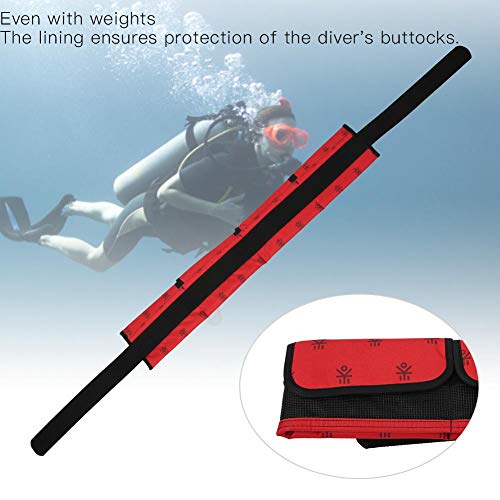 Cinturón de Buceo de Bolsillo Tipo Bolsillo, cinturón de Snorkel, Hebilla Ajustable compacta y Resistente para Buceo Libre(Red, 4 Pockets)