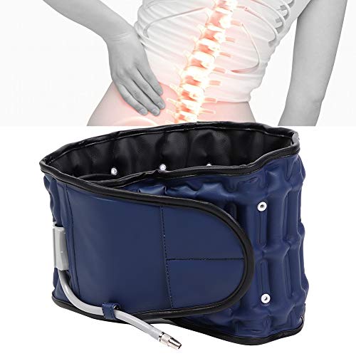 Cinturón de descompresión, CINTURÓN DE DESCOMPRESIÓN DE ESPALDA SOPORTE LUMBAR para el alivio del dolor de espalda, soporte de espalda y cinturón de tracción lumbar(AZUL)