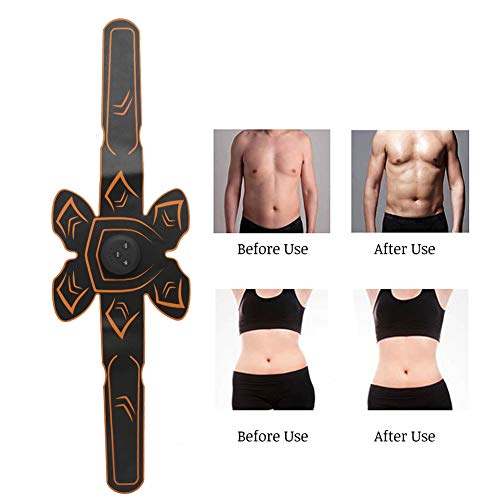 Cinturón de entrenamiento de abdominales de 20 minutos de tiempo de fitness, ABS Mini cinturón de fitness de ABS con carga USB, negro + naranja para masaje parcial Masaje muscular Cinturón de entrenamiento de abdominales de 20 minutos de tiempo de fitness, ABS Mini cinturón de fitness de ABS con carga USB, negro + naranja para masaje parcial Masaje muscular