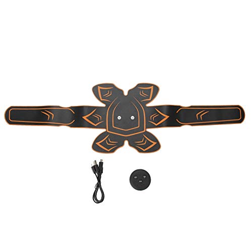 Cinturón de entrenamiento de abdominales de 6 modos de fitness, cinturón de abdominales, negro + naranja para masaje parcial Masaje en el hogar Masaje muscular Relajación muscular