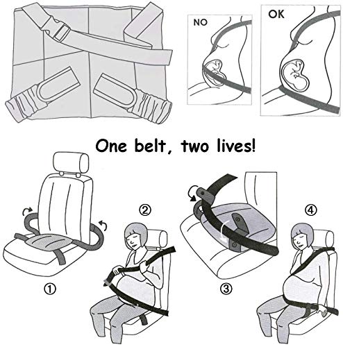 Cinturon de Seguridad Embarazadas, CompraFun Cinturón Maternidad Ajustable, Seguridad y Comodidad para Mujeres Embarazadas, Protege a Tu bebé por Nacer, Suministros Necesarios para el Embarazo
