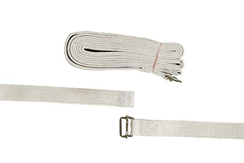 Cinturón de Yoga Largo – 300 cm – 100% algodón – Equipo estándar para Yoga Iyengar – Equipado con una Barra Deslizante Extra Fuerte Hebilla de Metal – Original Iyengar Yoga Medidas – Yoga Props