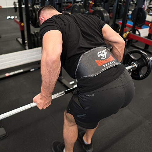Cinturón Musculación para Halterofilia Levantamiento de Pesas Gimnasio Fitness Gym - 15 cm de Ancho Protección Lumbar - Cuero Auténtica para Hombre y Mujer (M (75-95 cm circunferencia de la cintura))