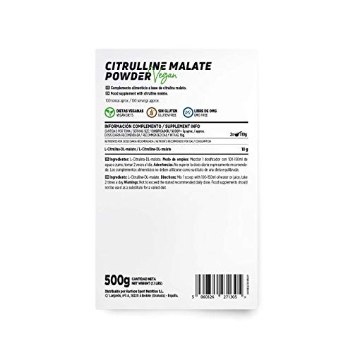 Citrulina Malato en polvo de HSN | Vasodilatador, Óxido Nítrico | Pre-Entrenamiento + Rendimiento Atlético + Resistencia Muscular | Vegano, Sin Gluten, Sin Lactosa, Sin Sabor, 500 gr Citrulina Malato en polvo de HSN | Vasodilatador, Óxido Nítrico | Pre-Entrenamiento + Rendimiento Atlético + Resistencia Muscular | Vegano, Sin Gluten, Sin Lactosa, Sin Sabor, 500 gr