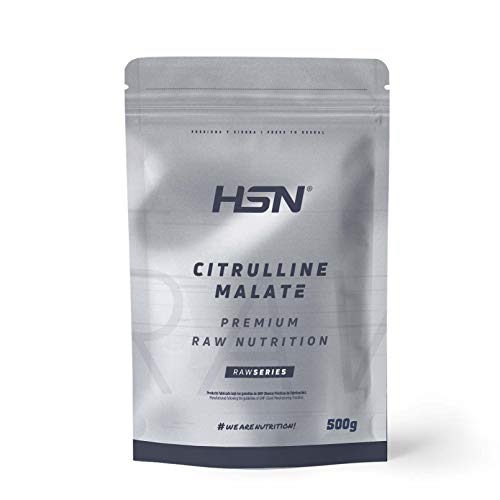 Citrulina Malato en polvo de HSN | Vasodilatador, Óxido Nítrico | Pre-Entrenamiento + Rendimiento Atlético + Resistencia Muscular | Vegano, Sin Gluten, Sin Lactosa, Sin Sabor, 500 gr