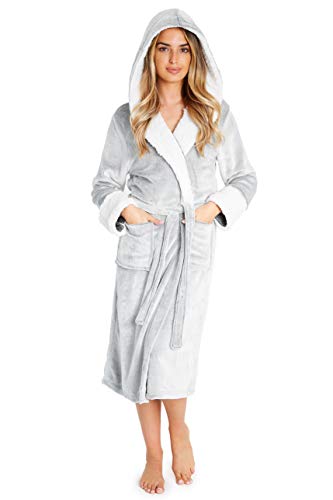 CityComfort Bata de Estar por Casa Mujer Invierno con Capucha, Ropa de Dormir Suave Material de Forro Polar, Batín Tejido Peluche Accesorios Mujer, Regalos para Mama (S, Gris De Dos Tonos) CityComfort Bata de Estar por Casa Mujer Invierno con Capucha, Ropa de Dormir Suave Material de Forro Polar, Batín Tejido Peluche Accesorios Mujer, Regalos para Mama (S, Gris De Dos Tonos)