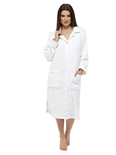 CityComfort® Toalla para mujer Botón o toalla de baño con cremallera para mujer - Albornoz grande con toalla (S, blanco) CityComfort® Toalla para mujer Botón o toalla de baño con cremallera para mujer - Albornoz grande con toalla (S, blanco)