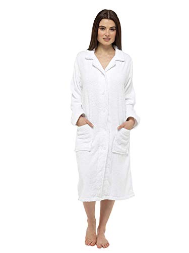 CityComfort® Toalla para mujer Botón o toalla de baño con cremallera para mujer - Albornoz grande con toalla (S, blanco) CityComfort® Toalla para mujer Botón o toalla de baño con cremallera para mujer - Albornoz grande con toalla (S, blanco)
