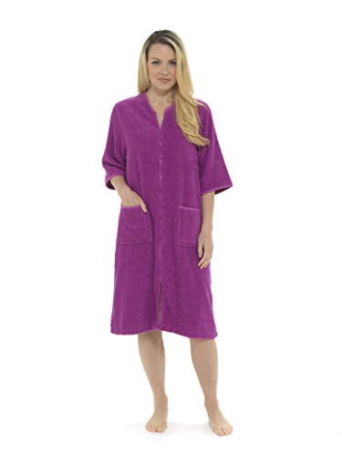 CityComfort Toalla para Mujer Botón o Toalla de baño con Cremallera para Mujer - Albornoz Grande con Toalla (XL, Cremallera de orquídea) CityComfort Toalla para Mujer Botón o Toalla de baño con Cremallera para Mujer - Albornoz Grande con Toalla (XL, Cremallera de orquídea)