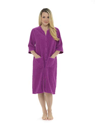 CityComfort Toalla para Mujer Botón o Toalla de baño con Cremallera para Mujer - Albornoz Grande con Toalla (XL, Cremallera de orquídea) CityComfort Toalla para Mujer Botón o Toalla de baño con Cremallera para Mujer - Albornoz Grande con Toalla (XL, Cremallera de orquídea)