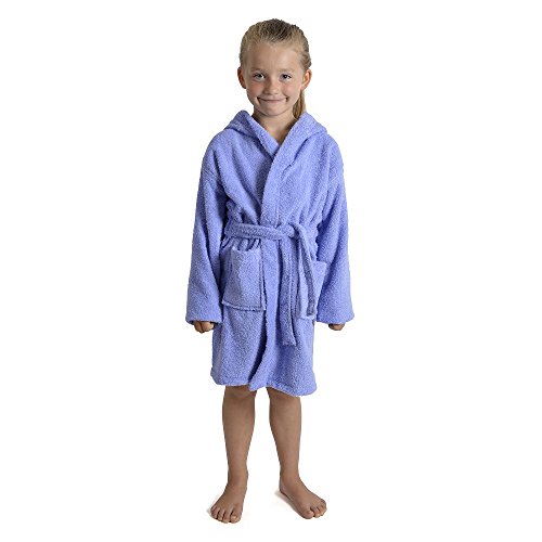 CityComfort Toalla para niños, niños, niñas, niñas, niñas, con Capucha, toallero, Albornoz, 100% algodón, Toalla, tocador, Bata, toallero, Suave, salón, Desgaste, 7-13 años (7-8 años, Lila)