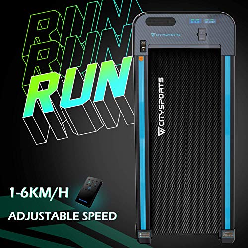 CITYSPORTS Cinta de Correr Caminar Eléctrica Motor 440W, Altavoces Bluetooth, Velocidad Ajustable, Pantalla LCD y Contador de Calorías, Ultradelgado y Silencioso, Diseñado para el Hogar/la Oficina