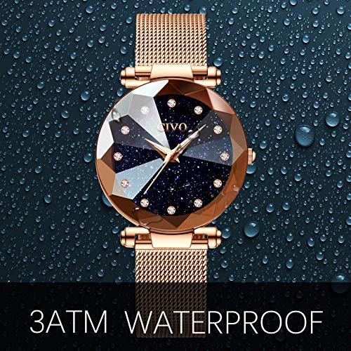 CIVO Relojes para Mujer Reloj Damas de Malla Impermeable Lujo Minimalista Oro Rosa Elegante Banda de Acero Inoxidable Relojes de Pulsera Moda Vestir Negocio Casual Reloj de Cuarzo (Azul) CIVO Relojes para Mujer Reloj Damas de Malla Impermeable Lujo Minimalista Oro Rosa Elegante Banda de Acero Inoxidable Relojes de Pulsera Moda Vestir Negocio Casual Reloj de Cuarzo (Azul)