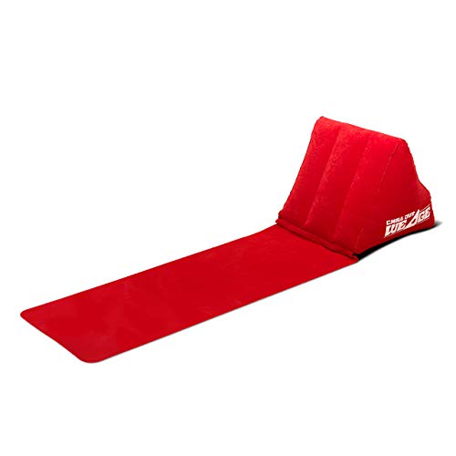 CKB LTD® Chill out Portable Travel Inflatable Lounger with Wedge Shape del Asiento Amortiguador Trasero Soporte Pillow Silla de Lumbar Camping y Festivales (Red)