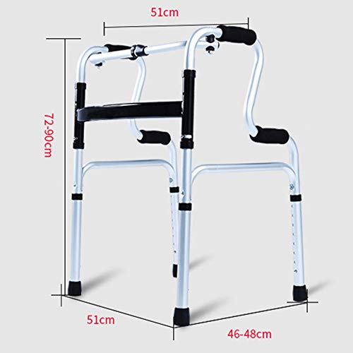 CKR Ayuda para Caminar Obeso Plegable Heavy Duty 2 Rondas para Los Ancianos Adulto Estupendo Ancho De Las Ruedas Delanteras Ligera Andador Móvil Assist De Obstáculos,Blanco