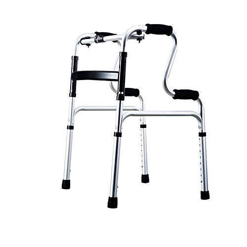 CKR Ayuda para Caminar Obeso Plegable Heavy Duty 2 Rondas para Los Ancianos Adulto Estupendo Ancho De Las Ruedas Delanteras Ligera Andador Móvil Assist De Obstáculos,Blanco