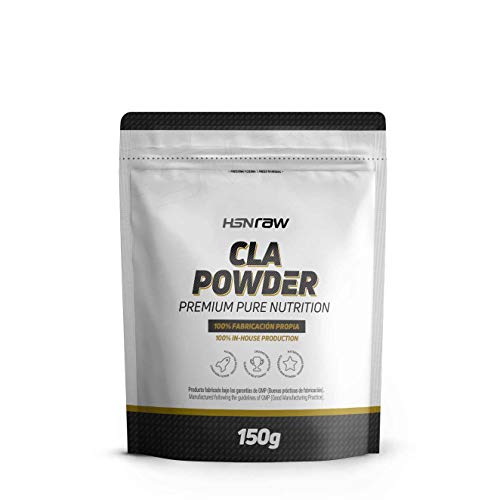 CLA en Polvo de HSN | Ácido Linoleico Conjugado 100% Puro | Para Perder Grasa (Efecto Quemagrasas) y Protege la Masa Muscular | Vegano, Sin Gluten, Sin Lactosa, 150gr