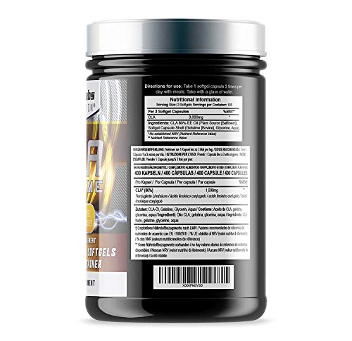 CLA Xtreme - 1000 mg x 400 cápsulas blandas | El suplemento de CLA definitivo | Ácido linoléico conjugado | Suplemento de CLA para deportistas n.º 1 CLA Xtreme - 1000 mg x 400 cápsulas blandas | El suplemento de CLA definitivo | Ácido linoléico conjugado | Suplemento de CLA para deportistas n.º 1