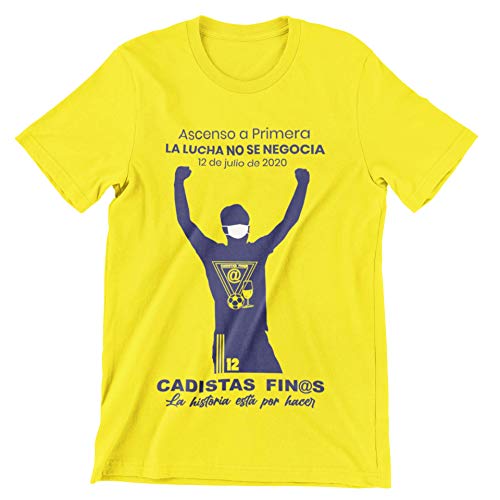 Clapper CADISTAS Finos Camiseta Algodon 100% Vinilo Textil Premium. Diseño Oficial. Firma Ascenso Cadiz CF (XXL)