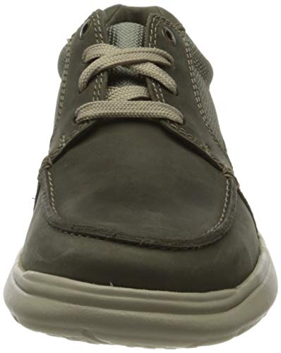 Clarks Cotrell Lane 261486527, Zapatos de Cordones Derby Hombre, Verde (Olive Combi Olive Combi), 47 EU