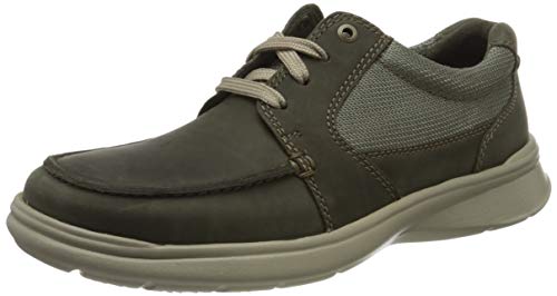 Clarks Cotrell Lane 261486527, Zapatos de Cordones Derby Hombre, Verde (Olive Combi Olive Combi), 47 EU