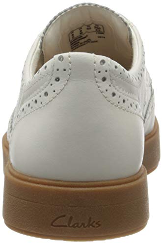 Clarks Hero Limit, Zapatos de Cordones Derby Hombre, Blanco (White Leather White Leather), 42 EU