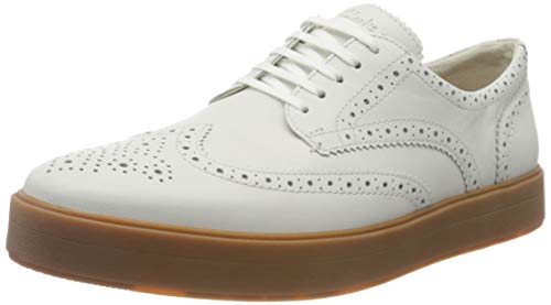 Clarks Hero Limit, Zapatos de Cordones Derby Hombre, Blanco (White Leather White Leather), 42 EU