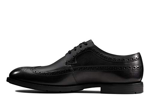 Clarks Ronnie Limit, Zapatos de Cordones Brogue, Piel Negra, 45 EU Clarks Ronnie Limit, Zapatos de Cordones Brogue, Piel Negra, 45 EU