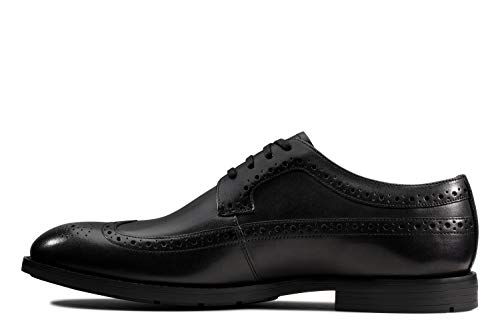 Clarks Ronnie Limit, Zapatos de Cordones Brogue, Piel Negra, 45 EU