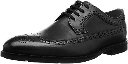 Clarks Ronnie Limit, Zapatos de Cordones Brogue, Piel Negra, 45 EU