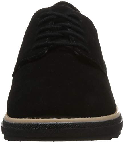 Clarks Sharon Noel, Zapatos de Cordones Derby Mujer, Negro (Black Nubuck), 37.5 EU