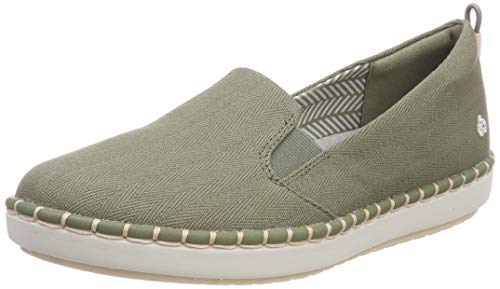 Clarks Step Glow Slip, Zapatillas sin Cordones para Mujer, Beige (Olive Olive), 38 EU