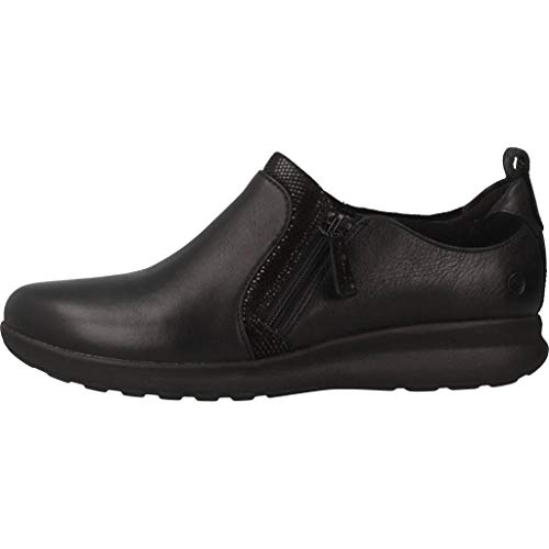 Clarks Un Adorn Zip, Mocasines para Mujer, Negro (Black Combi-), 35.5 EU