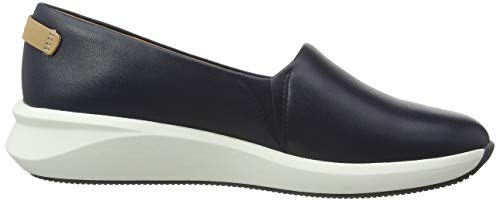 Clarks Un Rio Step, Zapatillas sin Cordones para Mujer, Azul (Navy Leather Navy Leather), 37.5 EU