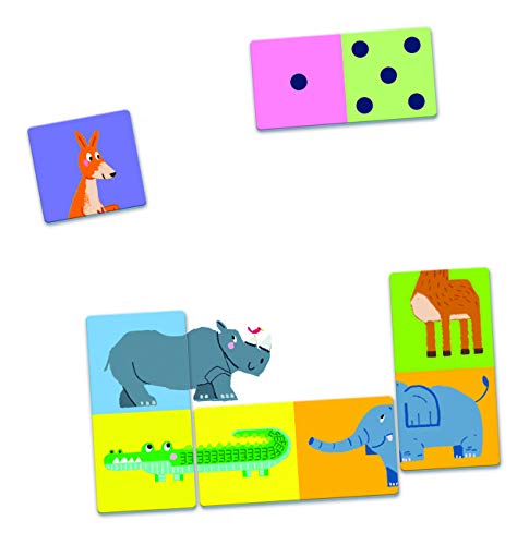 Clementoni- Dominó de los Animales Juego, Multicolor (55314) Clementoni- Dominó de los Animales Juego, Multicolor (55314)