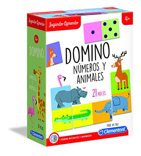 Clementoni- Dominó de los Animales Juego, Multicolor (55314)