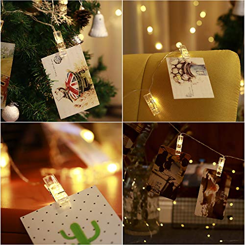 Clip Cadena de Luces LED 3 Metros 20 LED Fotoclips Guirnalda de Luces para Colgar Fotos, Notas, Memos Ideal para Decoración de Hogar, Pared, Navidad, Fiesta, Boda (Blanco Cálido) Clip Cadena de Luces LED 3 Metros 20 LED Fotoclips Guirnalda de Luces para Colgar Fotos, Notas, Memos Ideal para Decoración de Hogar, Pared, Navidad, Fiesta, Boda (Blanco Cálido)