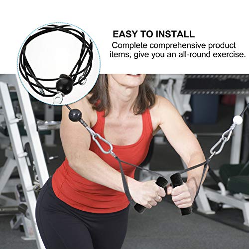 CLISPEED Juego de Cuerdas de Tríceps Cable de Cuerda Desplegable Accesorios de Polea Equipo de Entrenamiento de Fuerza del Brazo para Jalones Laterales Curl de Bíceps Extensiones de