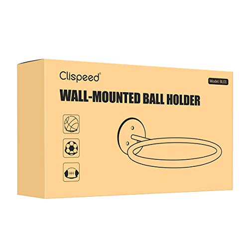 Clispeed Soportes de exhibiciĂłn de los titulares de la Bola montados en la Pared Balones de Ejercicio de Voleibol de fĂștbol, fĂștbol, Negro Paquete de 2 Clispeed Soportes de exhibiciĂłn de los titulares de la Bola montados en la Pared Balones de Ejercicio de Voleibol de fĂștbol, fĂștbol, Negro Paquete de 2