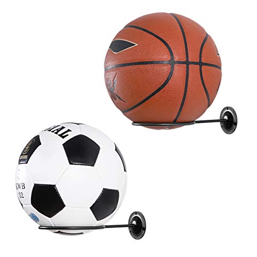 Clispeed Soportes de exhibiciĂłn de los titulares de la Bola montados en la Pared Balones de Ejercicio de Voleibol de fĂștbol, fĂștbol, Negro Paquete de 2 Clispeed Soportes de exhibiciĂłn de los titulares de la Bola montados en la Pared Balones de Ejercicio de Voleibol de fĂștbol, fĂștbol, Negro Paquete de 2