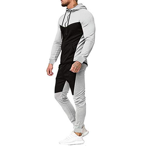 CLOOM Chándal Completo para Hombre Moda Slim Fit Otoño e Invierno Conjunto De Ropa Deportivo De Manga Larga Casual Sudadera con Capucha + Pantalones