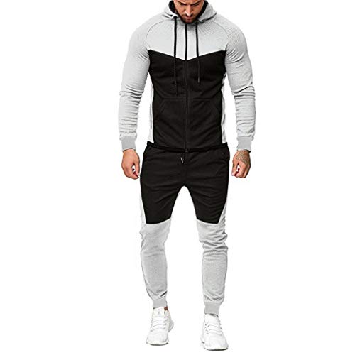 CLOOM Chándal Completo para Hombre Moda Slim Fit Otoño e Invierno Conjunto De Ropa Deportivo De Manga Larga Casual Sudadera con Capucha + Pantalones