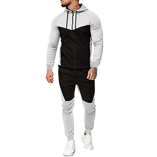 CLOOM Chándal Completo para Hombre Moda Slim Fit Otoño e Invierno Conjunto De Ropa Deportivo De Manga Larga Casual Sudadera con Capucha + Pantalones