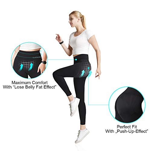 CLOSKIN Mallas de Mujer Pantalones Deportivos Mallas con Cintura Alta Pantalones Yoga Sexy Pantalones Compresión Fitness Pantalones Opacos