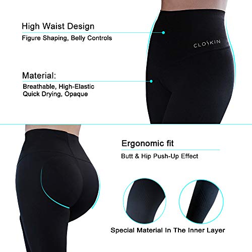 CLOSKIN Mallas de Mujer Pantalones Deportivos Mallas con Cintura Alta Pantalones Yoga Sexy Pantalones Compresión Fitness Pantalones Opacos CLOSKIN Mallas de Mujer Pantalones Deportivos Mallas con Cintura Alta Pantalones Yoga Sexy Pantalones Compresión Fitness Pantalones Opacos