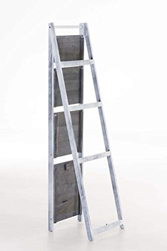 CLP Estantería Escalera Plegable Kirsten En Estilo Rústico I Estantería Librería De Madera con 4 Estantes, Color:Gris CLP Estantería Escalera Plegable Kirsten En Estilo Rústico I Estantería Librería De Madera con 4 Estantes, Color:Gris