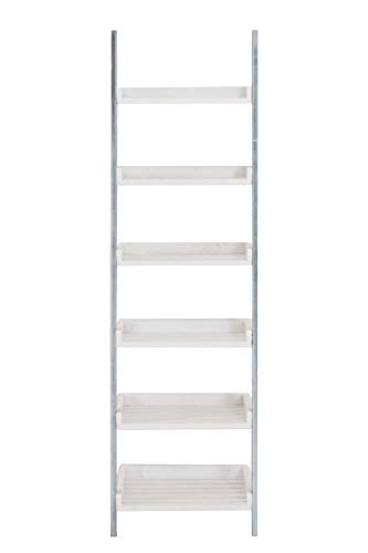 CLP Estantería Escalera Skylar con 6 Estantes I Estantería con Estilo Rústico I Estantería de 6 Estantes I Estantería Libreria Color: Blanco/Gris CLP Estantería Escalera Skylar con 6 Estantes I Estantería con Estilo Rústico I Estantería de 6 Estantes I Estantería Libreria Color: Blanco/Gris