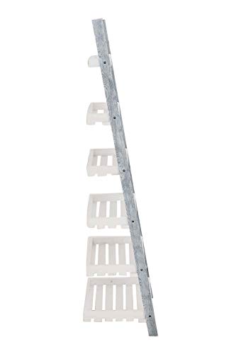 CLP Estantería Escalera Skylar con 6 Estantes I Estantería con Estilo Rústico I Estantería de 6 Estantes I Estantería Libreria Color: Blanco/Gris CLP Estantería Escalera Skylar con 6 Estantes I Estantería con Estilo Rústico I Estantería de 6 Estantes I Estantería Libreria Color: Blanco/Gris