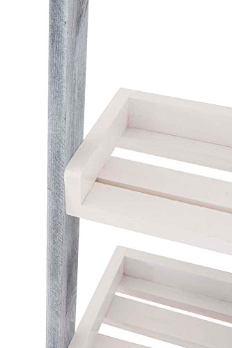 CLP Estantería Escalera Skylar con 6 Estantes I Estantería con Estilo Rústico I Estantería de 6 Estantes I Estantería Libreria Color: Blanco/Gris CLP Estantería Escalera Skylar con 6 Estantes I Estantería con Estilo Rústico I Estantería de 6 Estantes I Estantería Libreria Color: Blanco/Gris