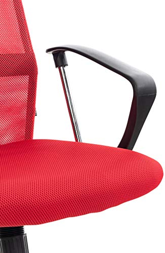 CLP Silla De Oficina Washington Tapizada En Red I Silla De Ordenador Ergonómica & con Ruedas I Silla De Escritorio Moderna I Color:, Color:Rojo